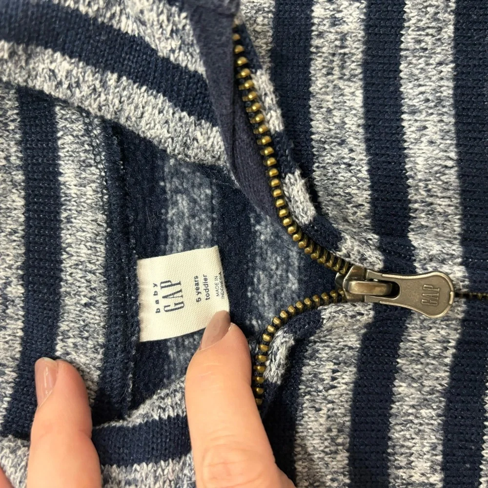 Striped Navy and Gray Kids Top